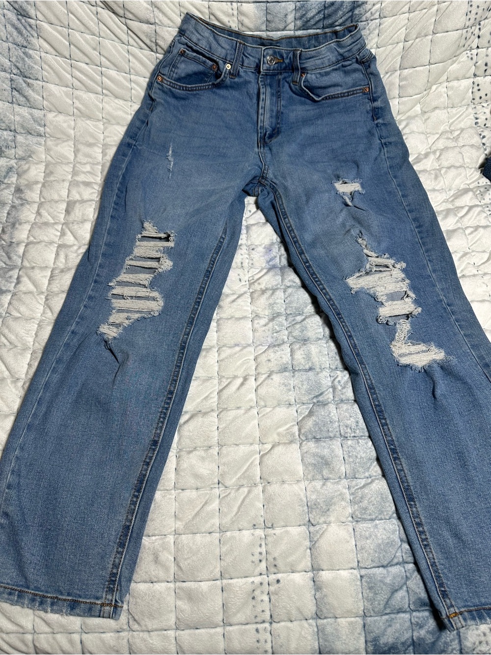 wild fable Distressed Light Blue Flare Jeans